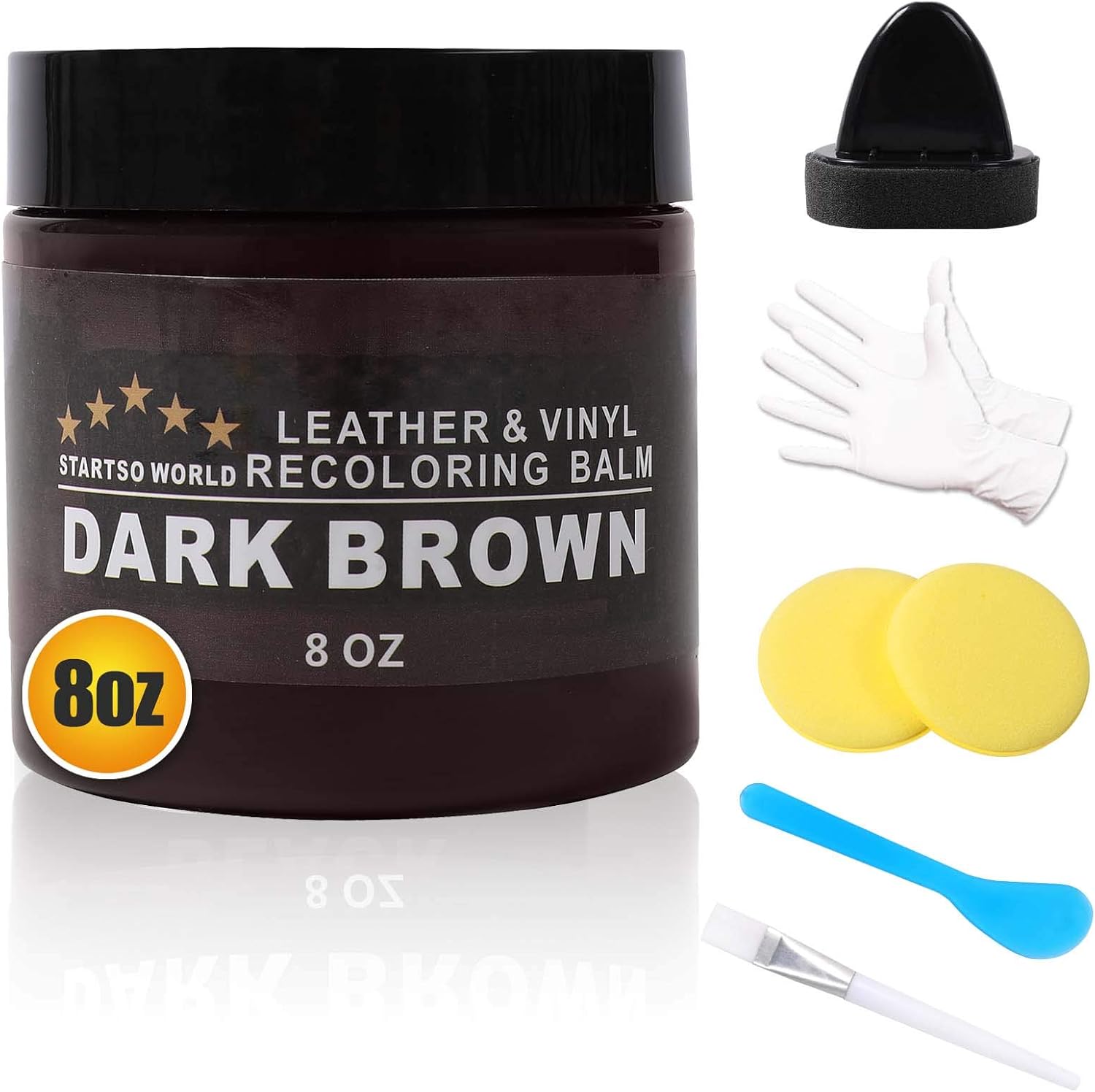 LeatherRecoloringBalmRepairCreamKit for Restoration Dark Brown Couches, Sofa, Furniture