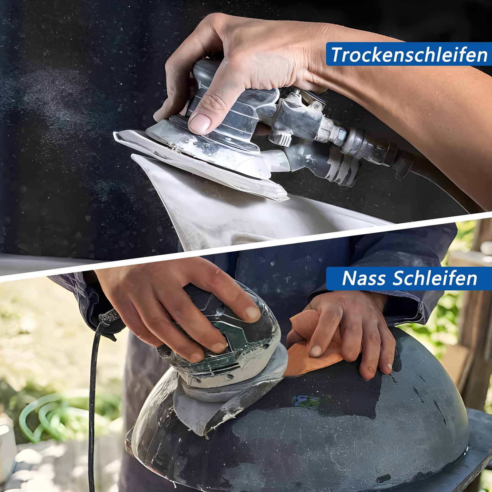 70 Disques Abrasifs 125 Mm - Grains 400 à 3000 - Pour Ponceuse Excentrique, Eau/sec - Voiture, Métal, Bois