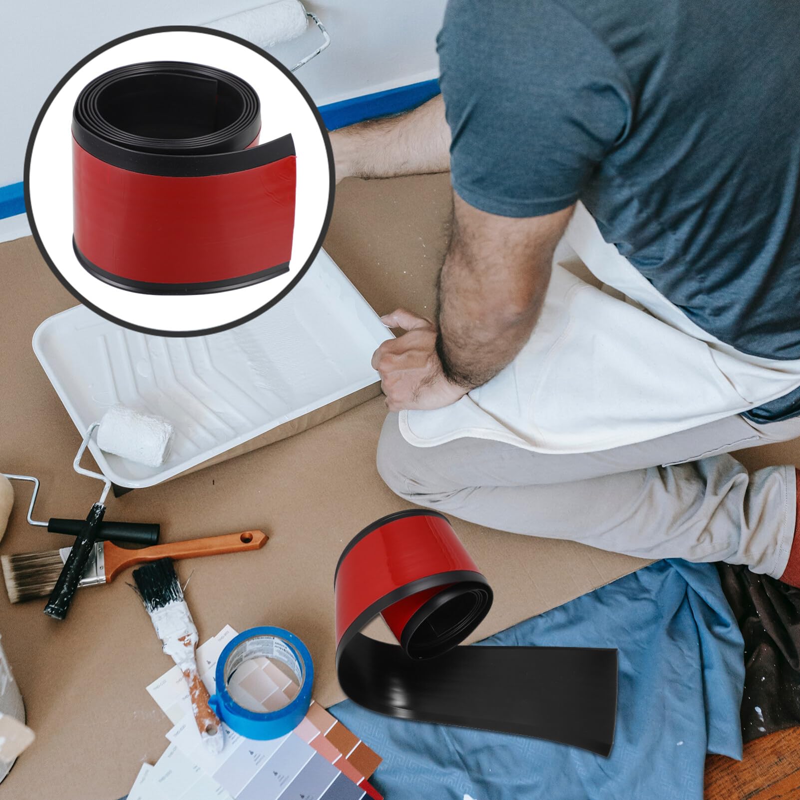 Housoutil Zócalo De Pvc Autoadhesivo Cubiertas De Rodapié Flexibles Moldura De Pared Para Dormitorio Tira Adhesiva Para Rodapié De Suelo