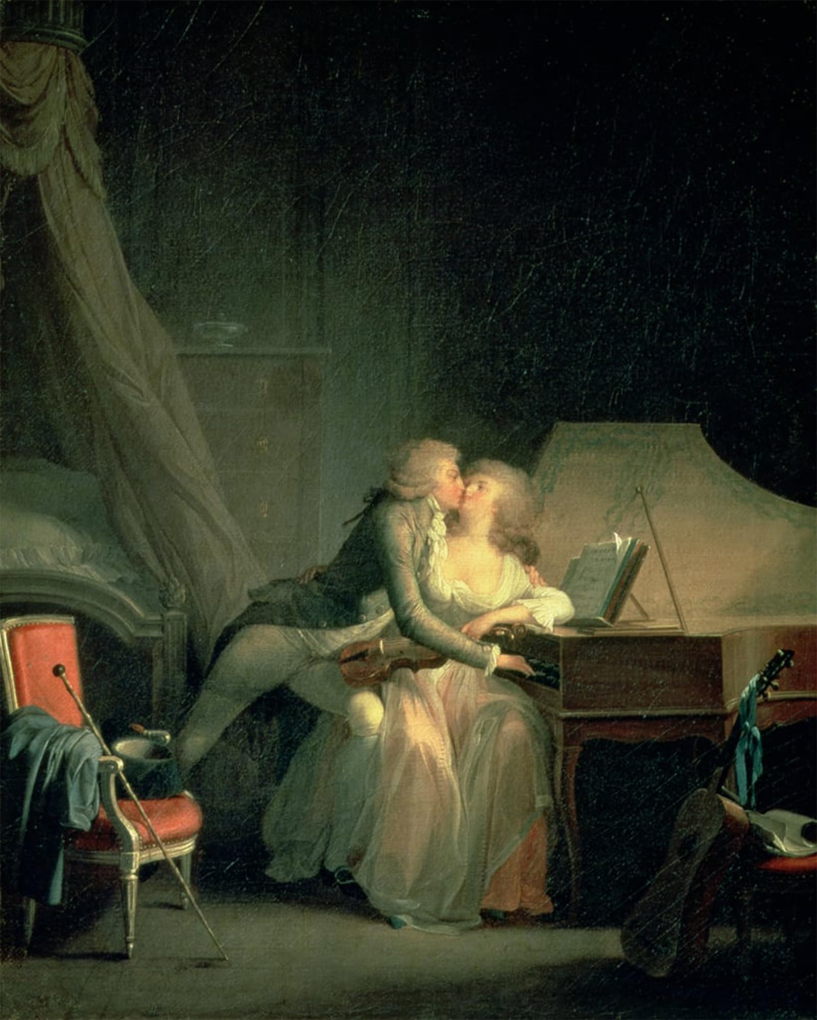 ARTXLXXBN Famous Painting Canvas Artwork Graffiti Print Prelude by Louis Leopold Boilly Portrait Canvas Image for Home Decor 60x90cm