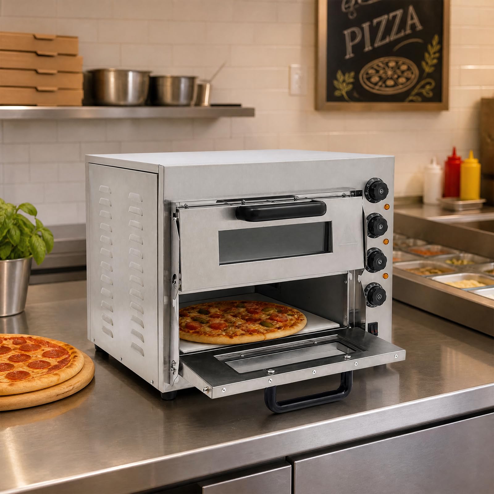 3000 W Gastro piec do pizzy, stal nierdzewna, elektryczny piec do pizzy