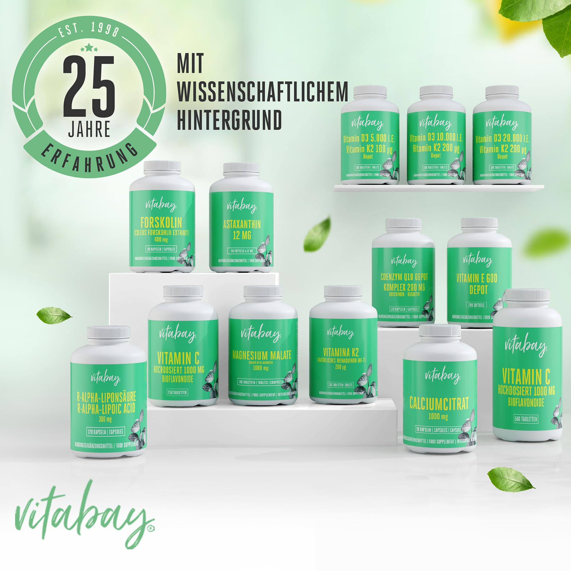 Vitabay Lysin Hochdosiert 800mg - 365 L-Lysin Tabletten Vegan & Laborgeprüft - Essentielle Aminosäure Lysine Kapseln - ohne unerwünschte Zusatzstoffe