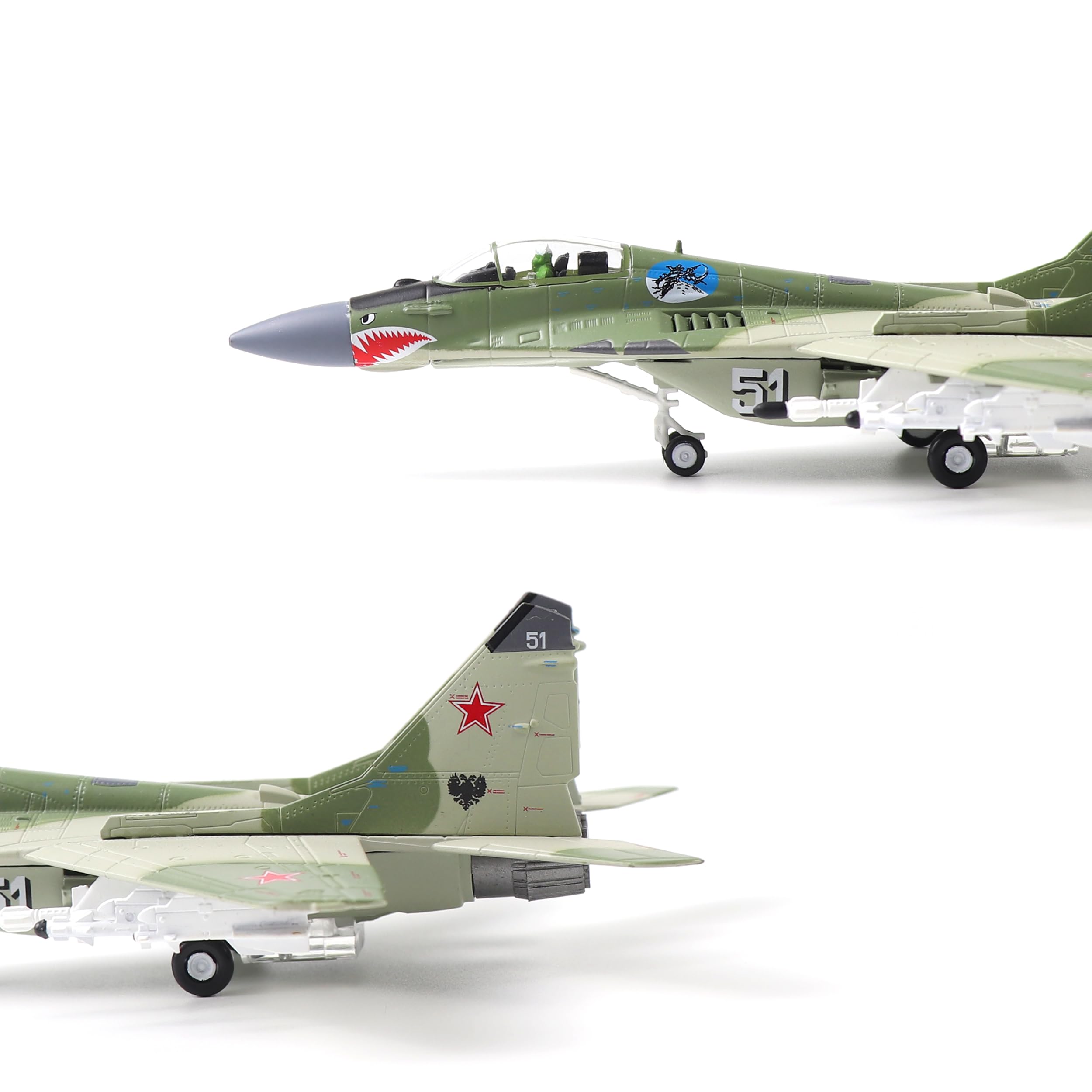 NUOTIE MIG-29 Fulcrum, Maßstab 1:72, Druckguss-Metall-Kampfflugzeug-Modellbausatz, sowjetisches Britisches Luftüberlegenheitsflugzeug-Simulationslegierungsmodell mit Ständer