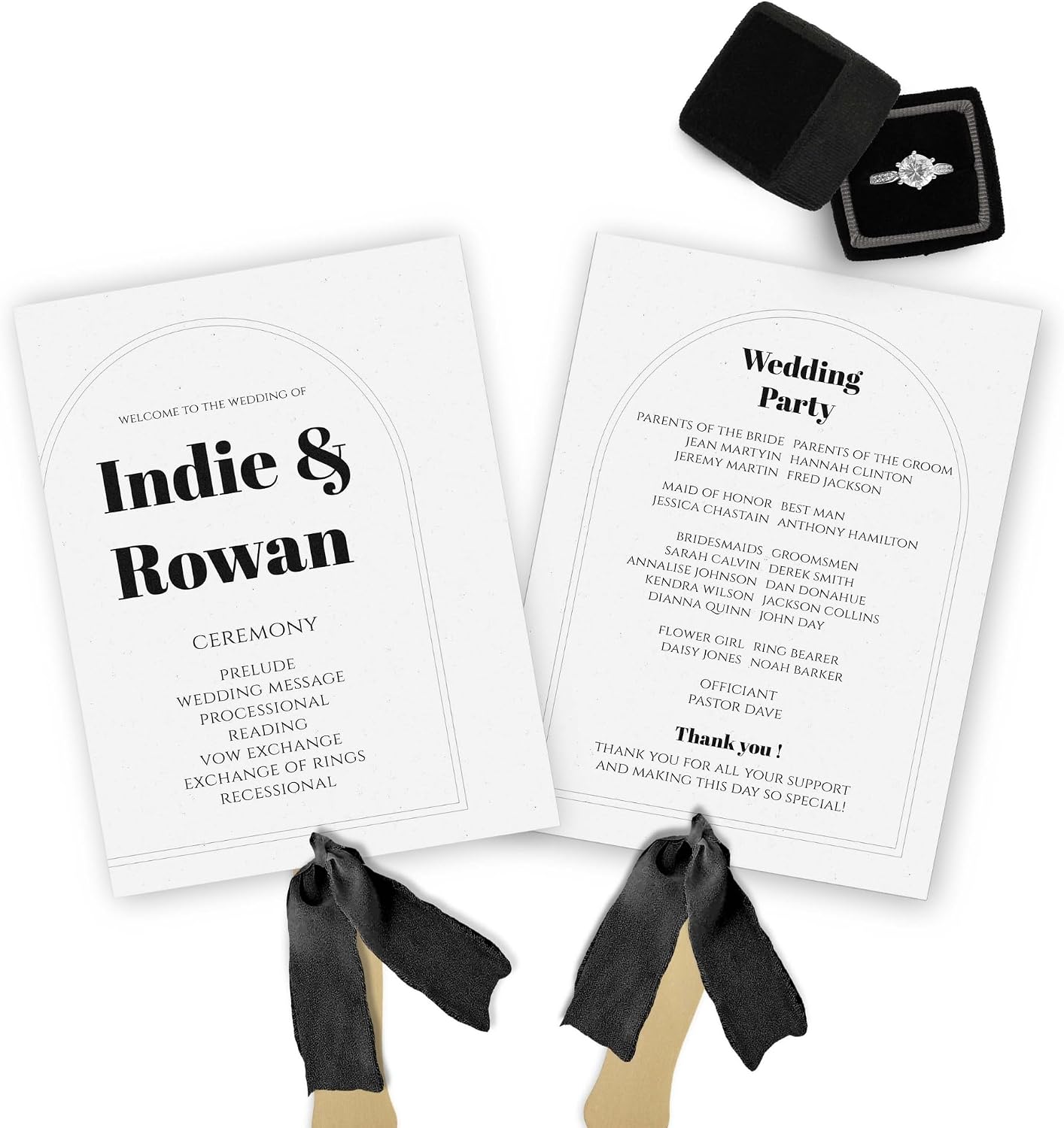 Amazon.com: Set of 25 Wedding Program Fans | Assembled with or Without ...