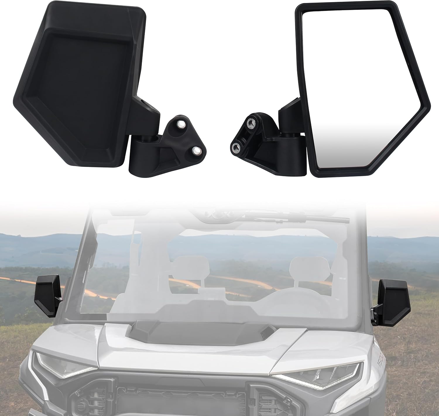 Side Mirrors for Ranger Crew/XD 1500 2024, Adjustable Wide A-Pillar-Mounted Side Rearview Mirror Compatible with Polaris Ranger XD 1500/Crew 2024 Accessories Replace# 2889099 (2PCS)