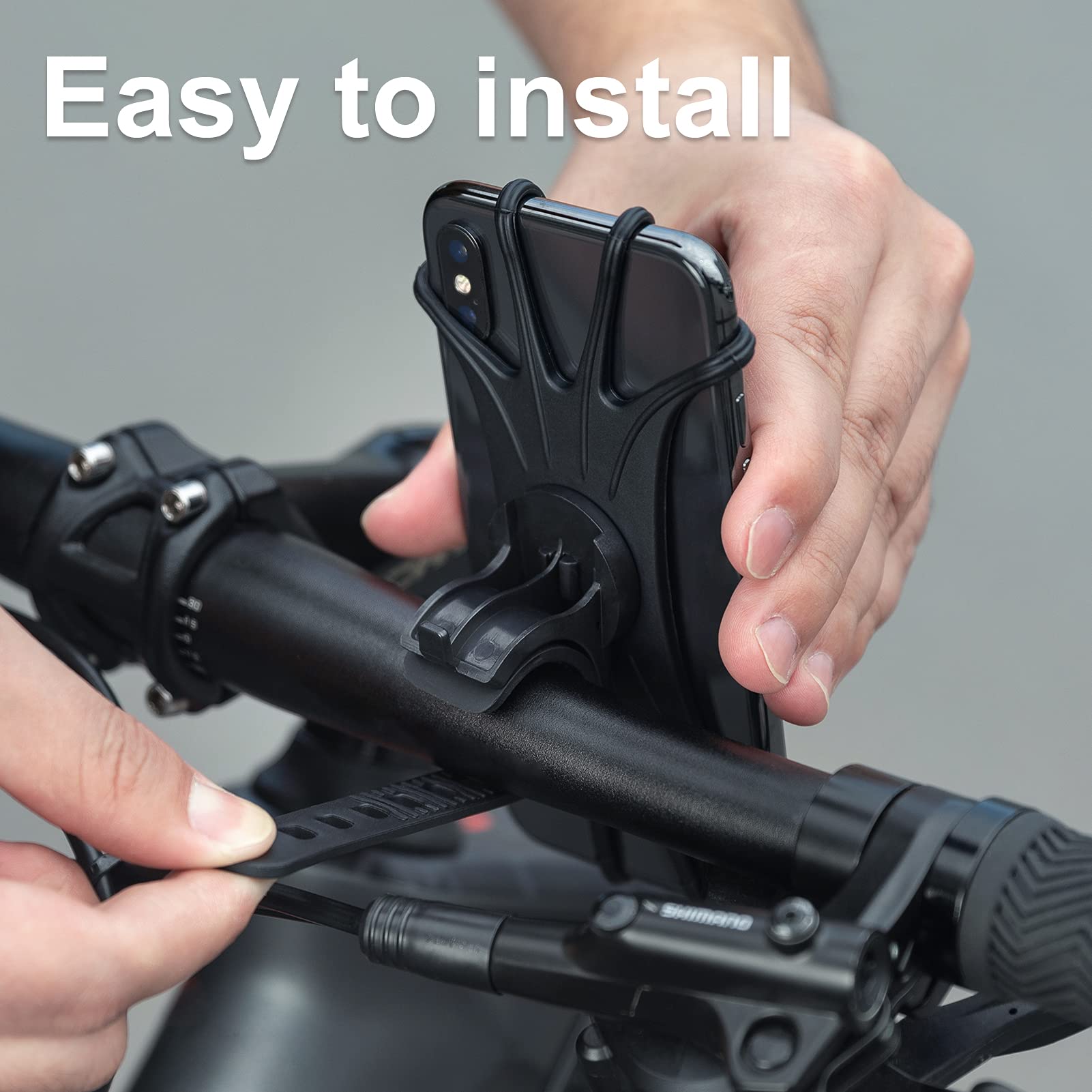 Support Téléphone GUB Rotatif 360° Pour Vélo/moto - Aluminium Noir - Fixation Guidon