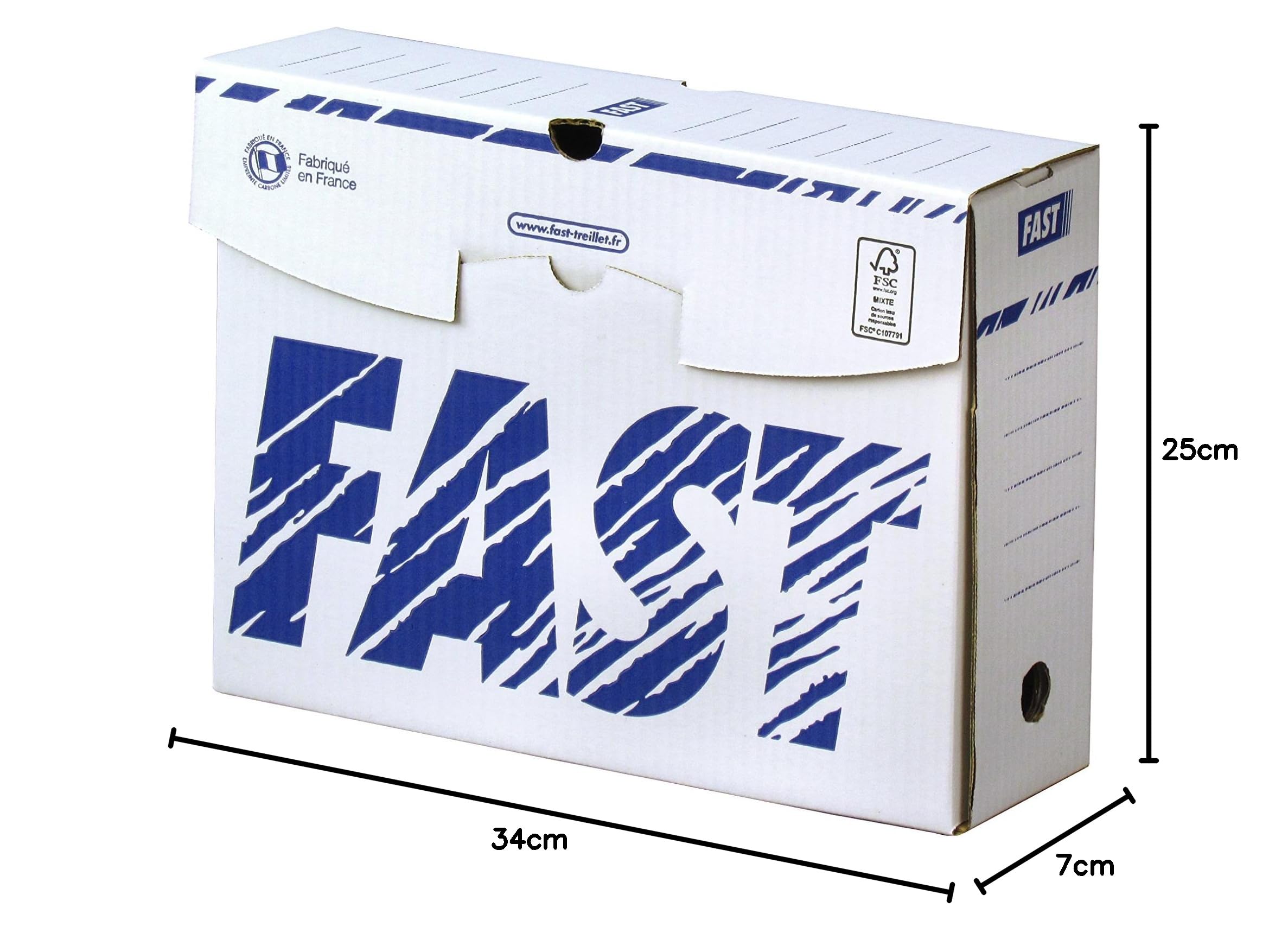 Fast Set Ablagebox Manuelle 25 Stück Dos 10 cm weiß/blau