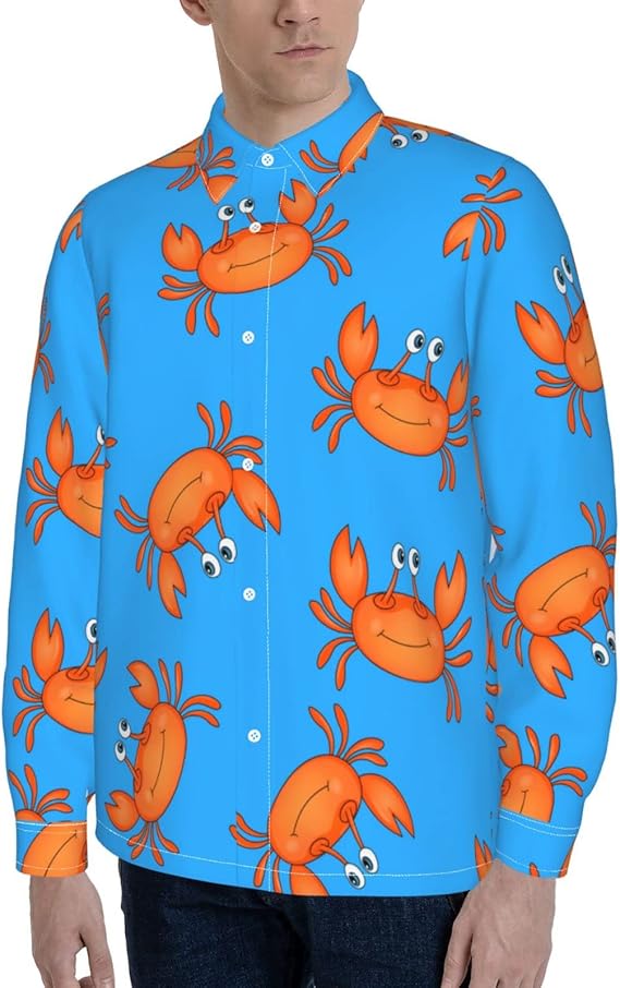 Amazon Co Jp シャツ メンズ 長袖 青背景にかわいいオレンジ色のカニ プリント おしゃれ レギュラーフィット 吸汗速乾 透湿素材 軽い 柔らかい ビジネス カジュアル ワイシャツ 春 夏 秋 冬 大きいサイズ ファッション Amazon Co Jp シャツ メンズ 長袖 青背景にかわいいオレンジ色のカニ プリント おしゃれ レギュラーフィット 吸汗速乾 透湿素材 軽い 柔らかい ビジネス カジュアル ワイシャツ 春 夏 秋 冬 大きいサイズ ファッション