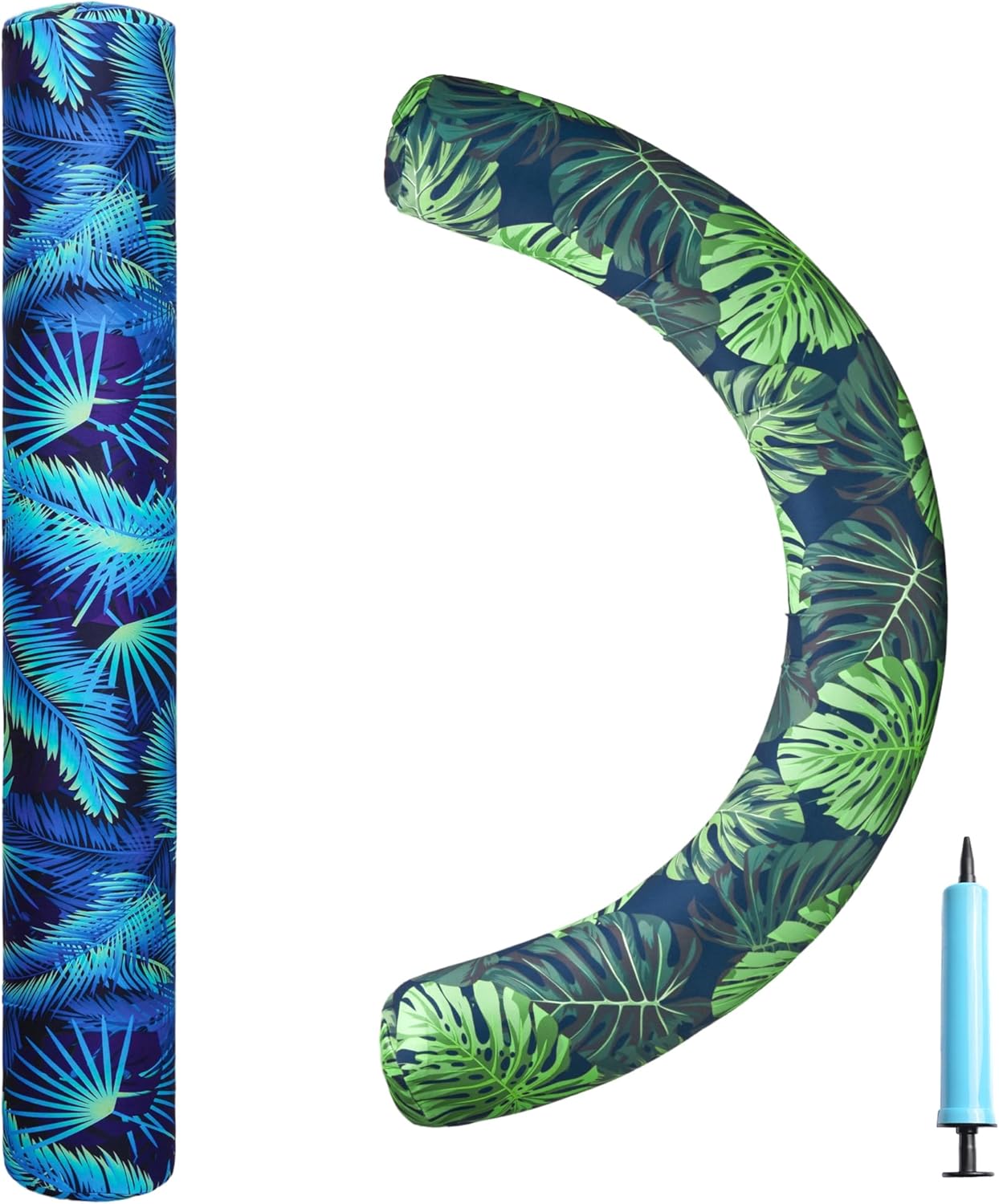 Inflatable Swimming Noodles Set - 2 Pack Fabric Covered Pool Floats for Adults, Pool Noodles Curved Swimming Pool Float for Adult Summer Beach Party Vacation Pool Sea Beach Lake