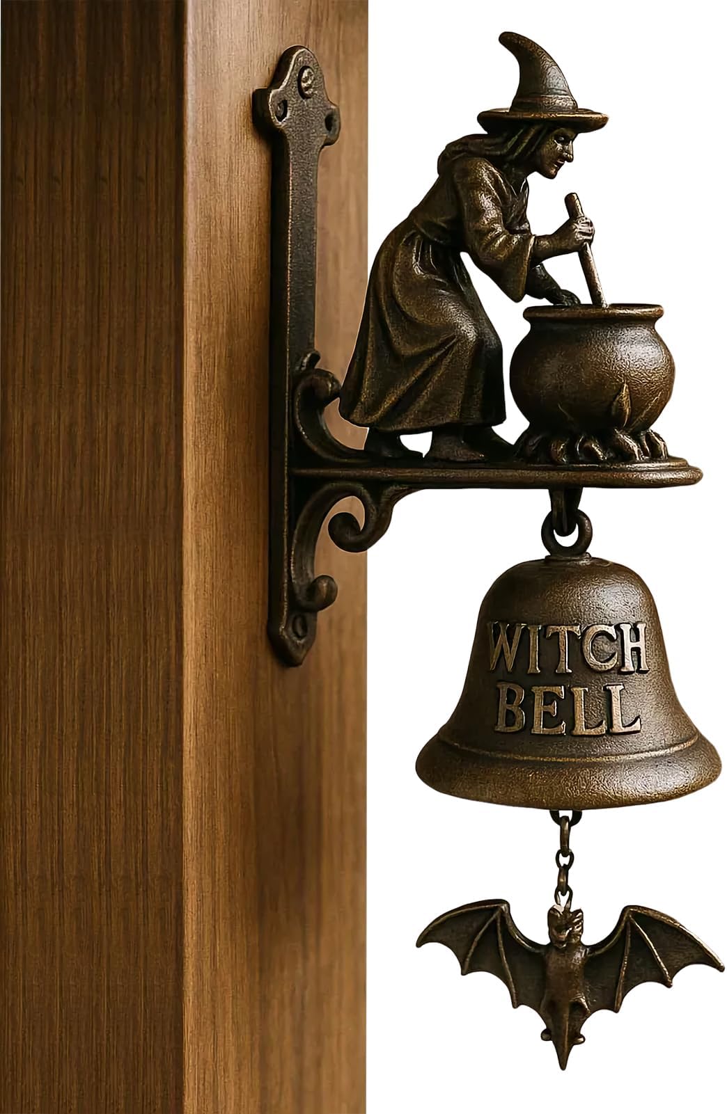 Door Opening Bell - Witch Dachshund Retro Door Chime, Manual Range Mouth Ringer | Vintage Bell Decorative Design, Entrance Wall Mount for Shop Co