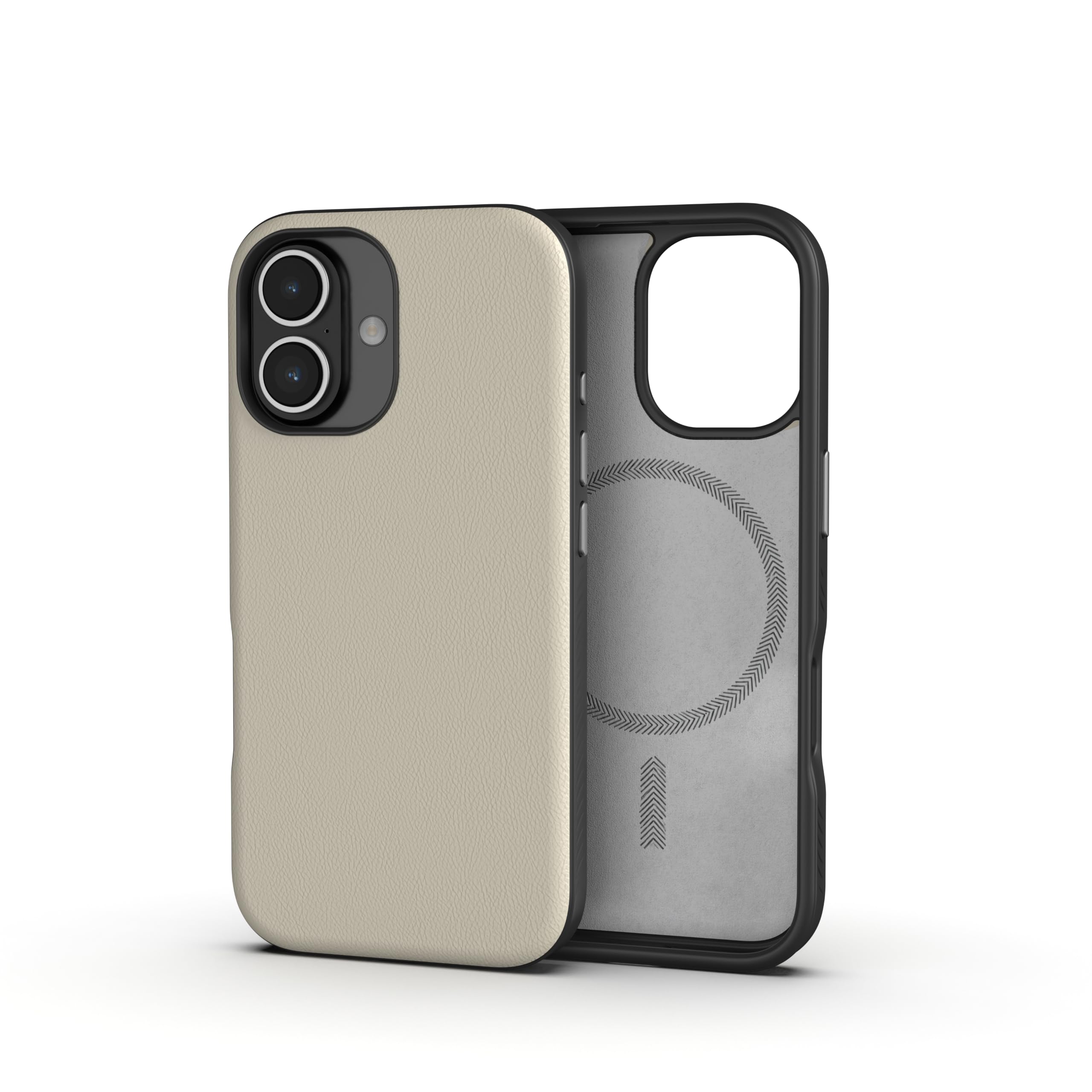 kudos Chamois Cover Case for iPhone 17, [Mag-Safe Compatible] Clear Shockproof Bumper with Strong Magnetic Ring, Heavy Duty Drop Protection (Beige, iPhone 17)