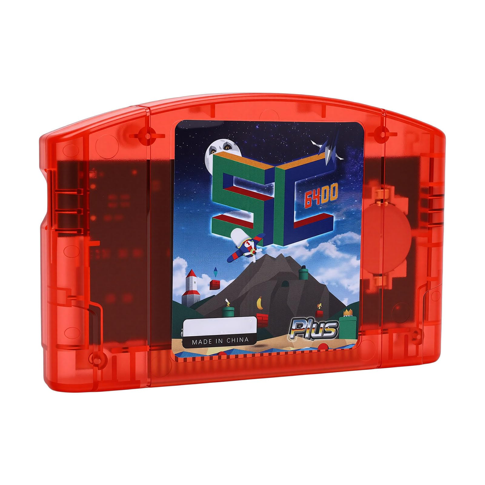 Fabater Cartuccia di Gioco I/O Veloce per Supporto N64 con Backup di Salvataggio Automatico Ed Emulazione Hardware per i Giocatori (Rosso Trasparente)