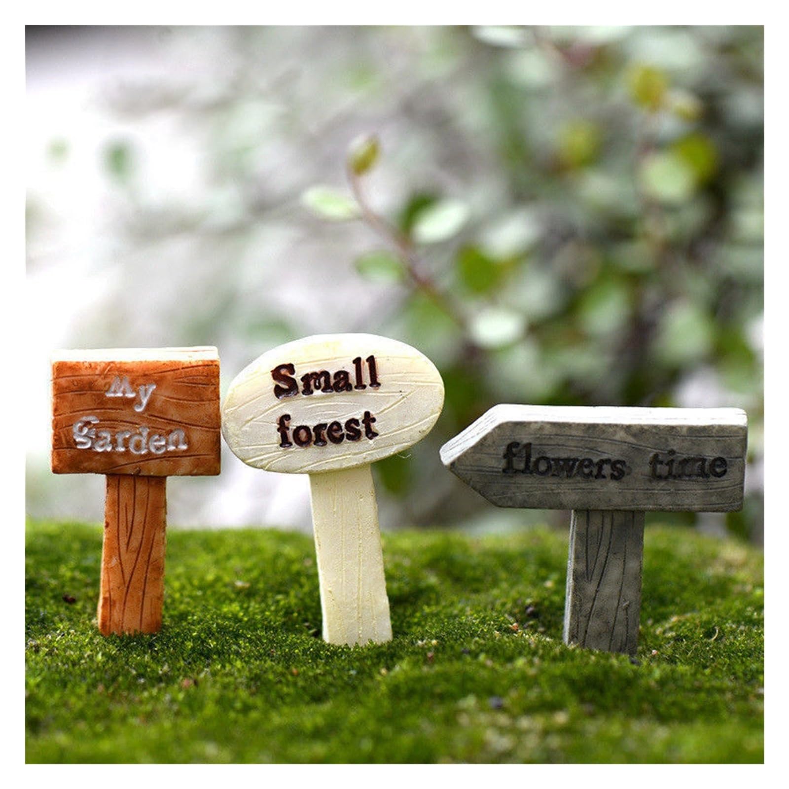 YDMHYLAI Garden Ornaments Miniature Garden Ornament Statue Figurines for Landscape Pot Dollhouse Home Decor, Soft Lightweight(3pcs Fingerpost)