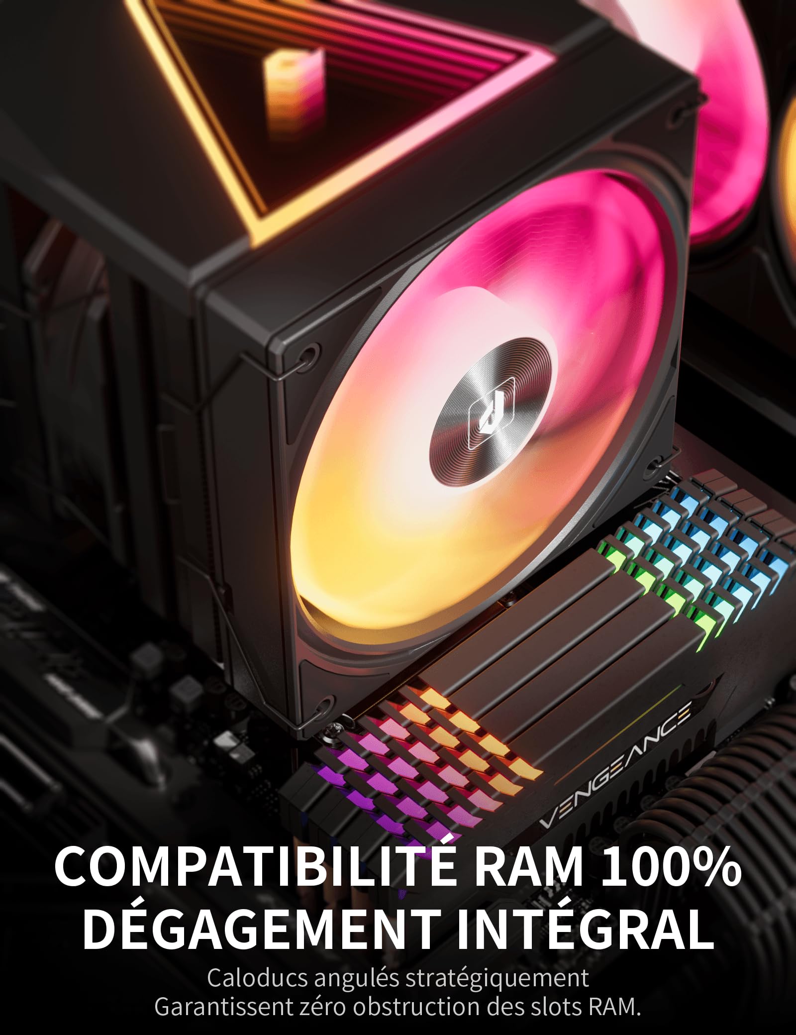 upHere UE2 Elite KC8C Ventirad ARGB 8 Caloducs,Refroidisseur CPU Double Tour 120mm pour AM5/AM4/AM3 LGA 1851/1700/115x/1200/2011/2066,Ventilateur PC Silencieux Haute Performance