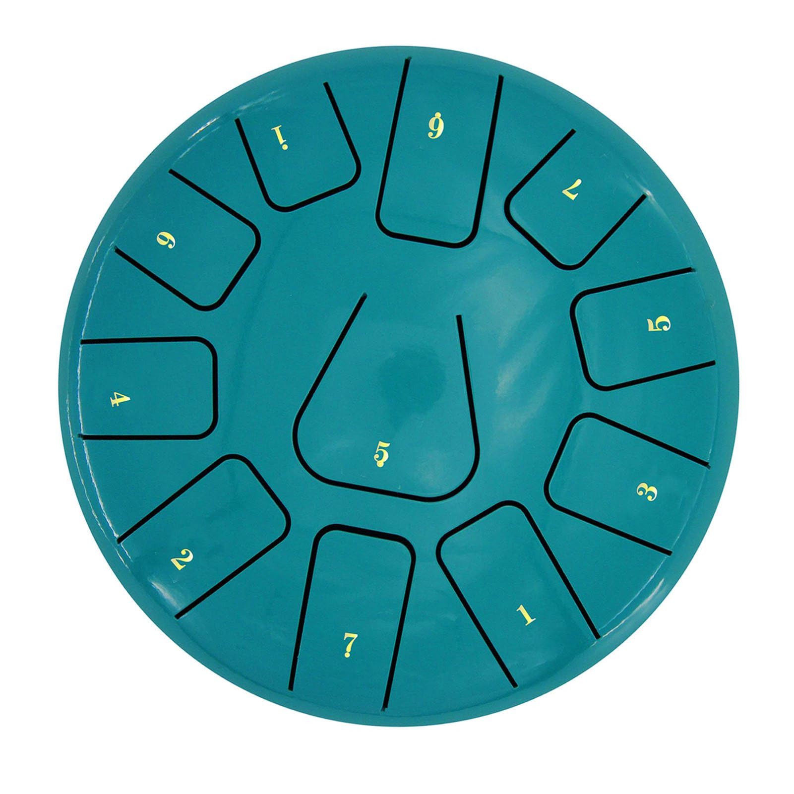 Tamburo a lingua in acciaio steel tongue drum handpan 8 pollici 11 note percussioni per meditazione yoga zen con bacchette plettri dita borsa libro musicale (Lago blu)