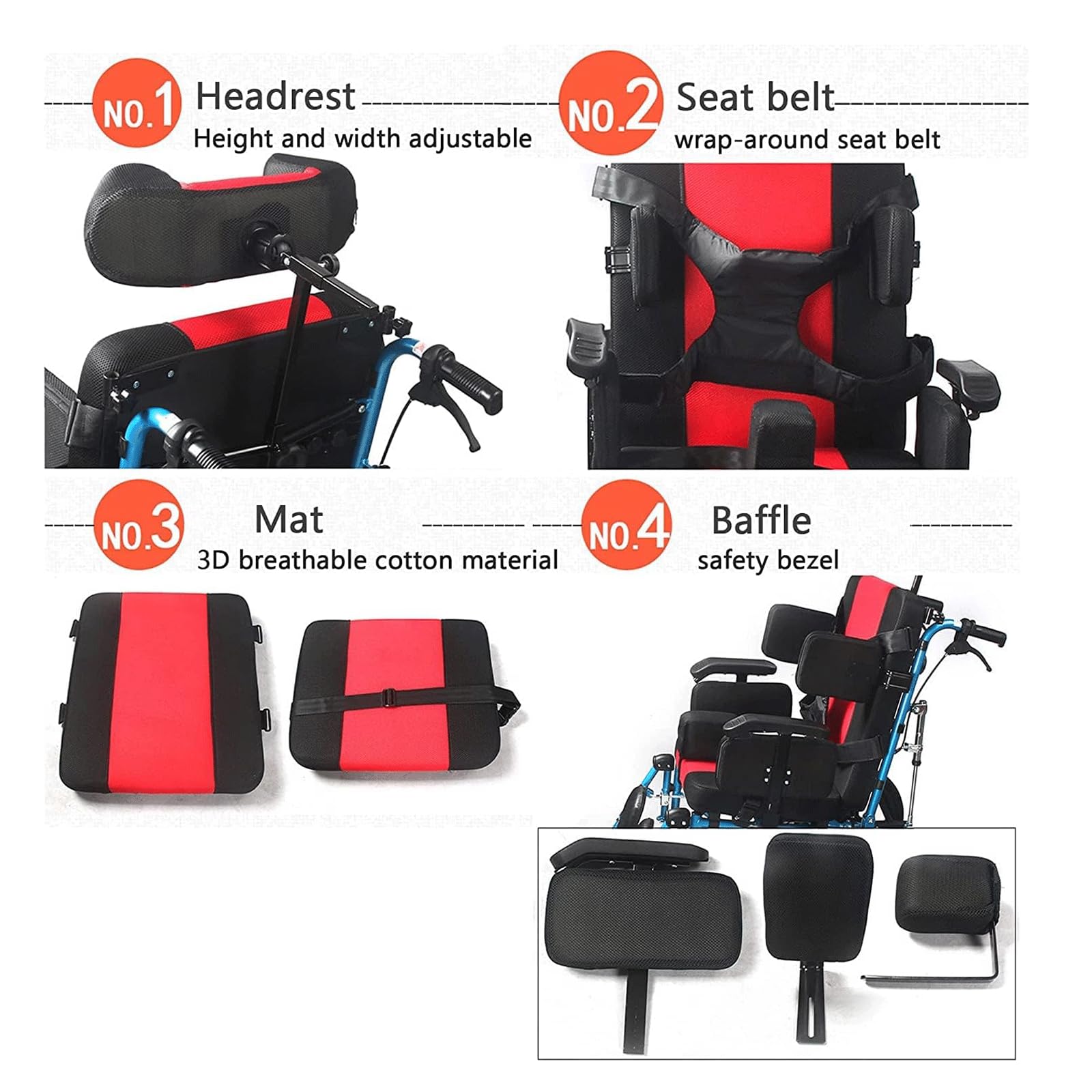 Silla de Ruedas,Silla de Ruedas para Transporte de Adultos Silla de Ruedas con Freno Manual Todo Terreno Asiento Ancho 18In Silla de Ruedas Manual Ligera/Blue