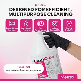 Metrex CaviCide Surface Disinfectant Cleaner, 13-1000 Multi-Purpose Disinfectant, Decontaminant & Cleaner for Medical Devices, NICU, Operating Rooms, Patient Care Areas, Labs, Schools 1 Gallon