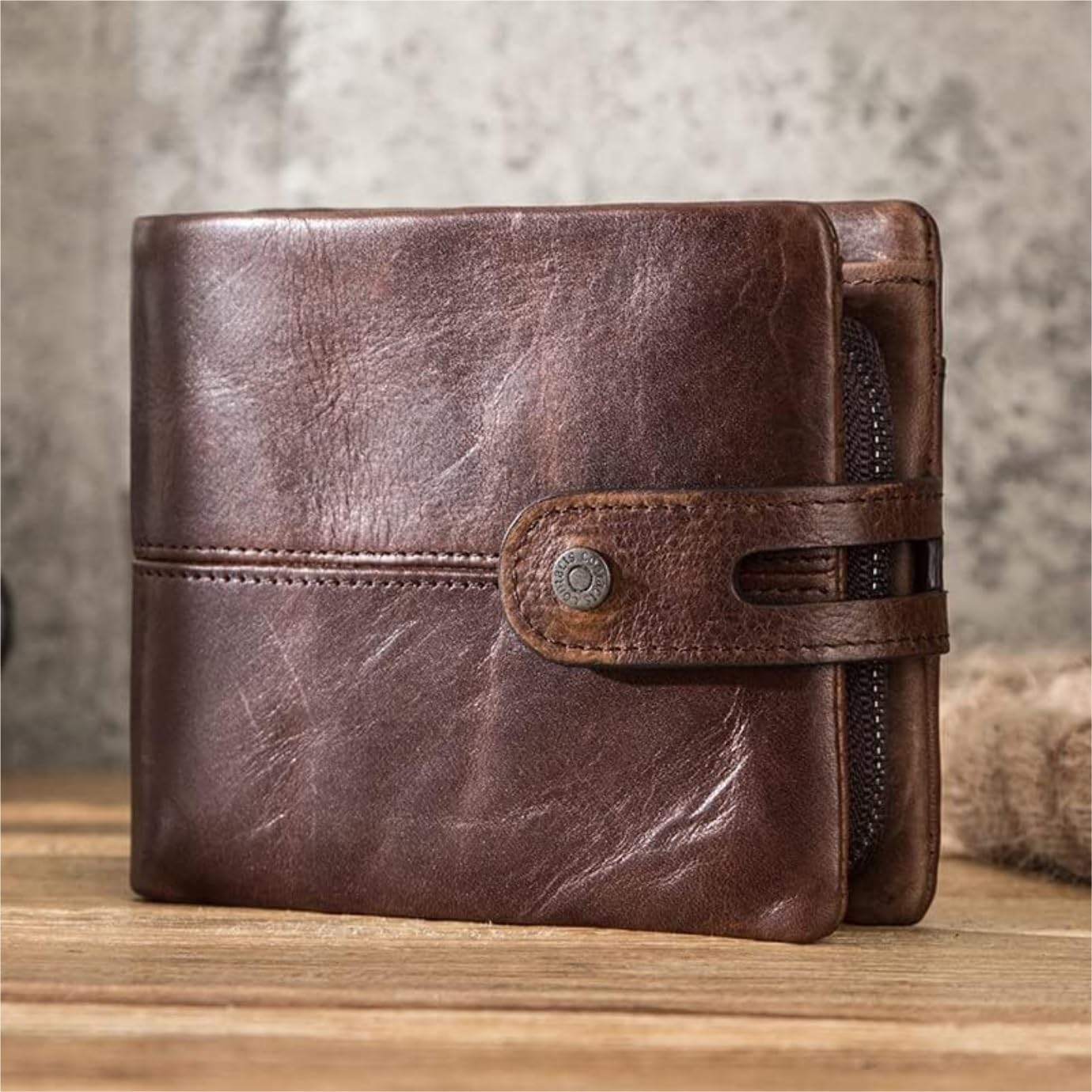 Funzione Di Contenimento Portafoglio Da Uomo In Pelle 1 Pezzo Retrò Casual Corto Con Pochette Lavoro Di Grande Capacità Per Viaggio Uso Quotidiano(Black)