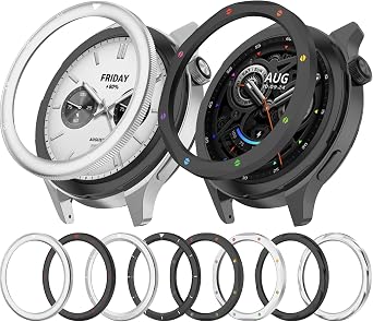 Bezel Ring Compatible for Xiaomi Watch S4/ Watch S3, Smart Watch Metal Bezel Frame Cover Replacement with Film (3)