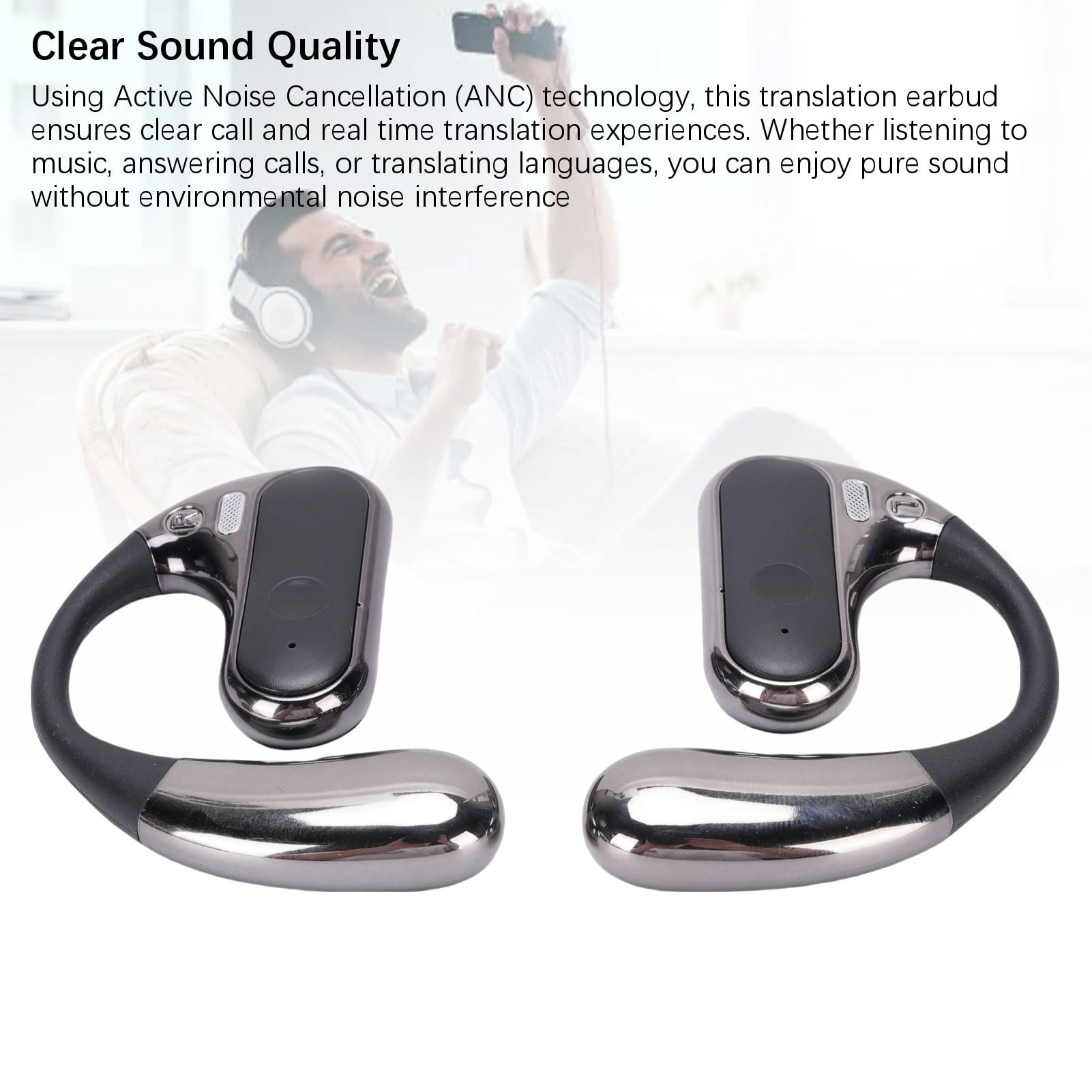 Sxhlseller Auricolari di Traduzione Wireless Multilingue con ANC per Auricolari di Traduzione di qualità Chiara per Viaggiatori e Riunioni di Lavoro