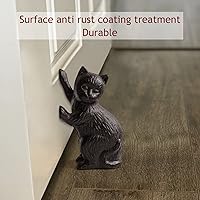 Vista 5 de GDYOOSHOW Tope de puerta de hierro fundido resistente para gatos, 2 piezas, estatua decorativa de suelo negro, tapón rústico para libros
