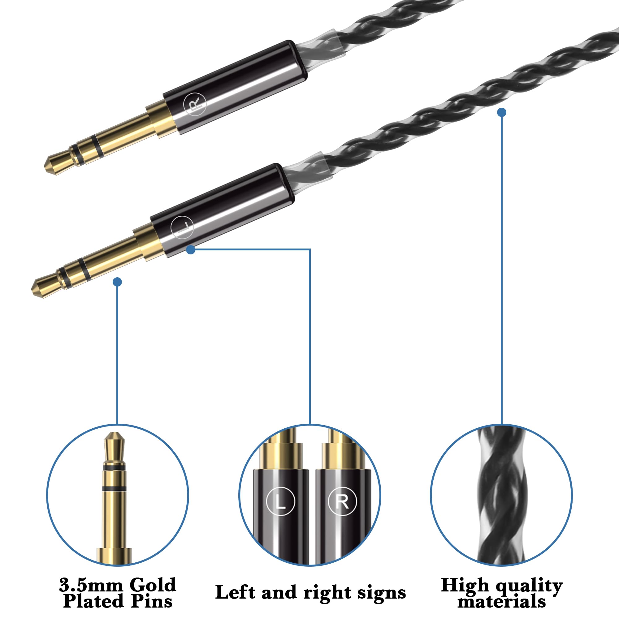 Amazon | Linkidea アップグレード 6N オーディオ ケーブル、HIFIMAN