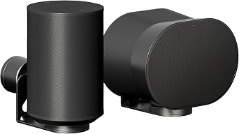 PEGZONE Adjustable Speaker Wall Mount for Sonos Era 100 and Era 300, Flexible Angle Adjustment, Surround Sound Speaker Wall Bracket Compatible with Sonos Era Speakers,1 Pair,Black