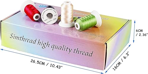 Miniatura 4 de Simthread 40 carretes de hilo de bordar de poliéster de colores llamativos para máquinas Singer, Brother, Babylock, Janome, Pfaff, Husqvarna y