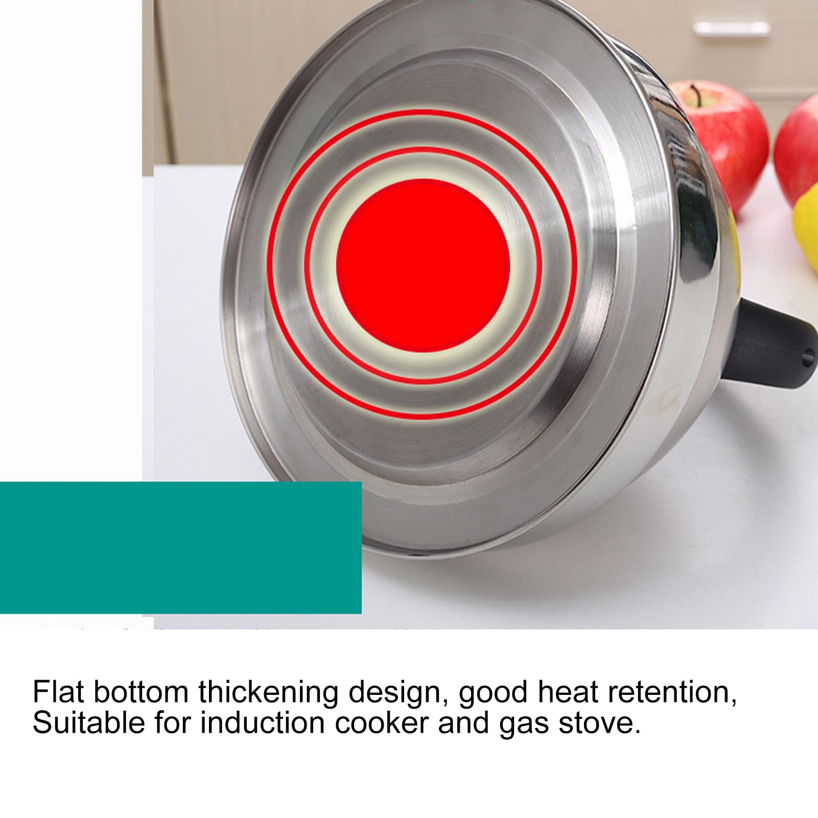 AYNEFY AYNEFY2U6OBNVTI4 Bouilloire sifflante en acier inoxydable facile à utiliser pour cuisinière à induction et cuisinière à gaz