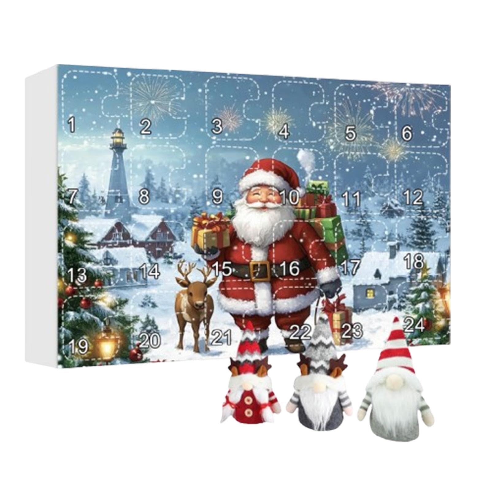 Calendario 'Avvento 2024 con natalizio, calendario 'avvento di | Natale Gonks, conto alla rovescia per 24 giorni, decorazione natalizia per bambini, 35 x 25 x 5 cm