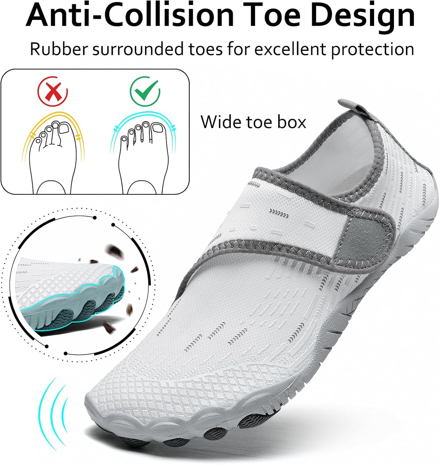 Water Shoes Mens Womens Quick-Dry Barefoot Swim Beach Pool Shoes Aqua Yoga Socks for Hiking Walking Diving Surf Outdoor Water Sports - Image 5