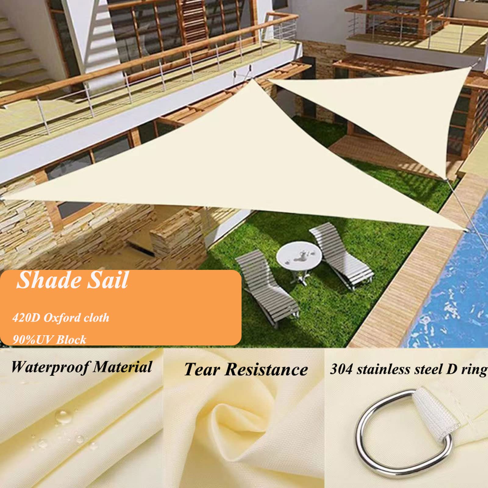 Amazon.com : Triangle Canopy Awning Outdoor, Heavy Duty Sun Shade