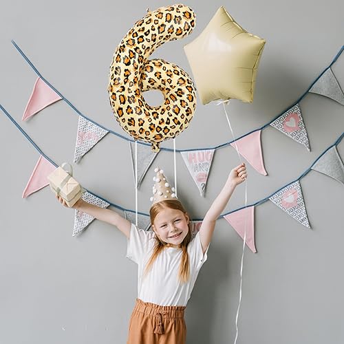 Miniatura 4 de Globos con números para fiesta de cumpleaños, globos dorados de leopardo de 32 pulgadas, globos grandes de guepardo, temática de selva, globos de