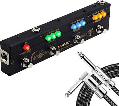 SONICAKE Acoustic Pedal Guitar Effect with 10ft Guitar Cable