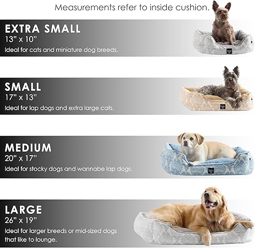 Miniatura 8 de Nicole Miller New York PET Mod - Cama para mascotas, acogedora y relajante, parte inferior antideslizante, funda lavable a máquina, color gris topo,