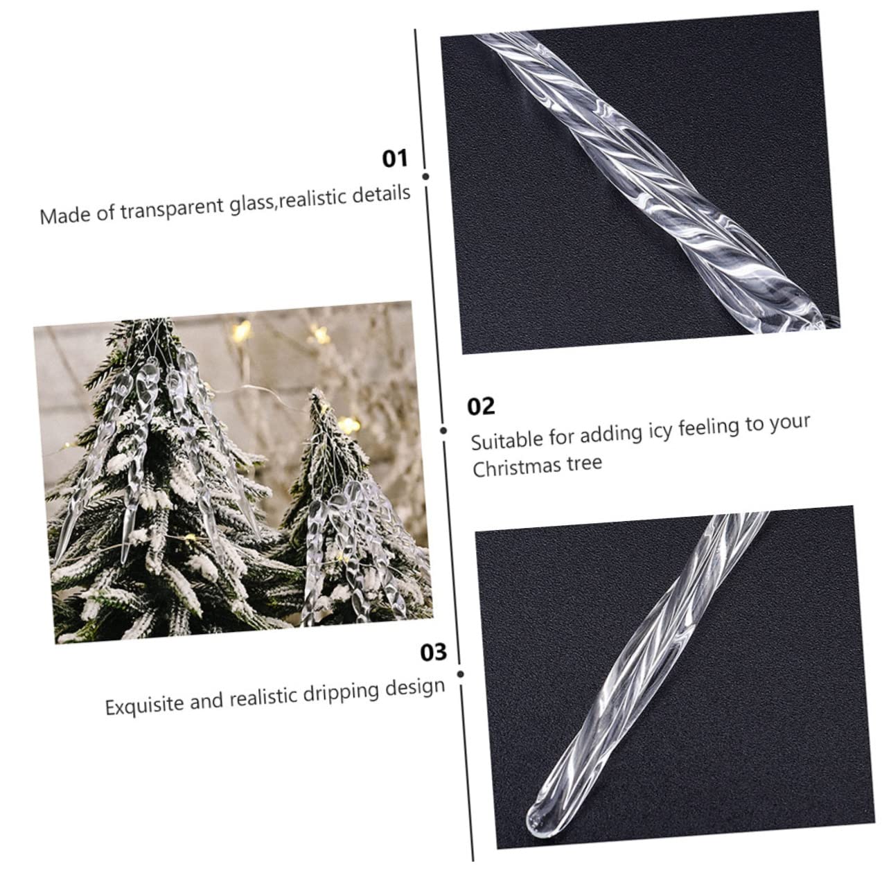 PRETYZOOM 108 Pz addobbi natalizi Decorare popcorn finto in miniatura Natale appeso christmas tree decorations decorazione natale Ciondolo di ciondolo albero di Acrilico