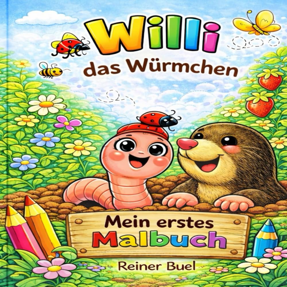 Willi das Würmchen - Mein erstes Malbuch: mit liebevollen Ausmalbildern für Kinder ab 3 Jahren