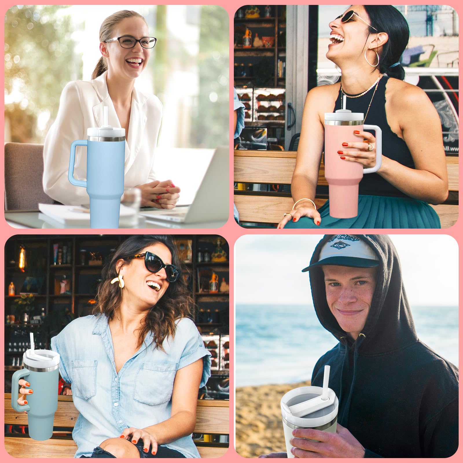 Lot De 2 Couvercles De Rechange Pour Gobelet Stanley Quencher H2.0