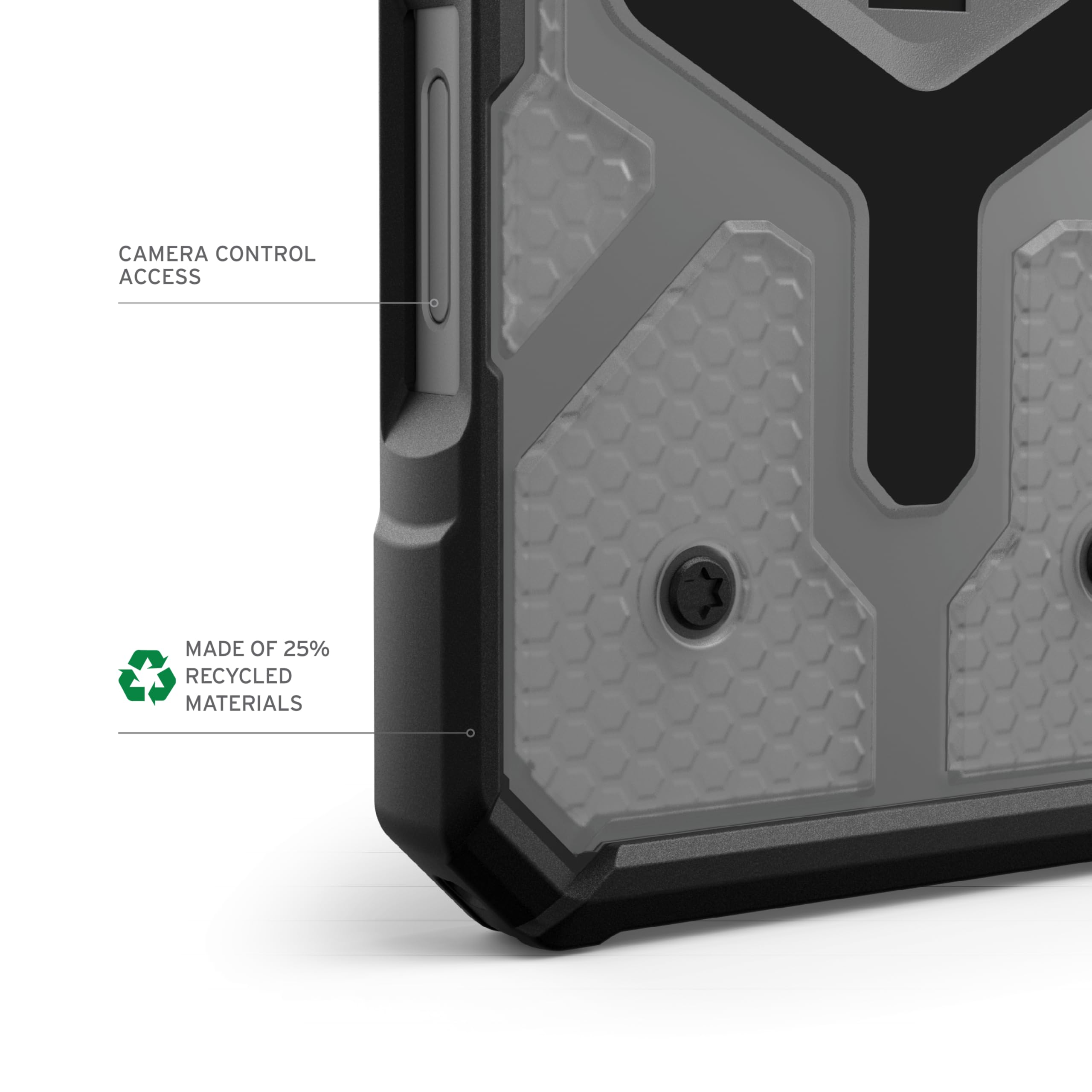 Urban Armor Gear Funda Pathfinder MS Compatible con Apple iPhone 16 Pro Case (Carga inalámbrica/magnética Compatible, protección contra caídas estándar Militar) Ceniza (Gris Transparente)