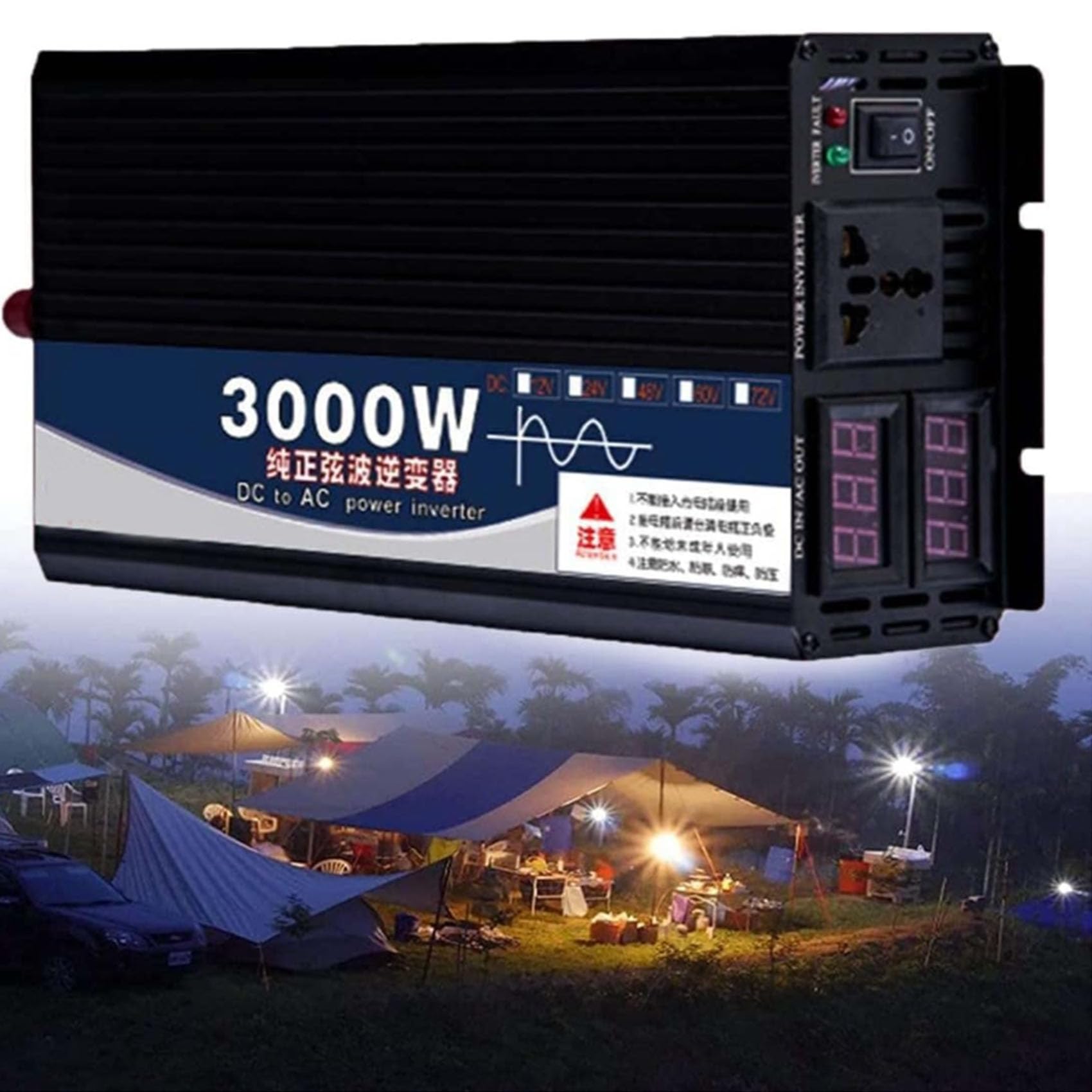 Onduleur CC CA pour automobile avec puissance de pointe 3000W