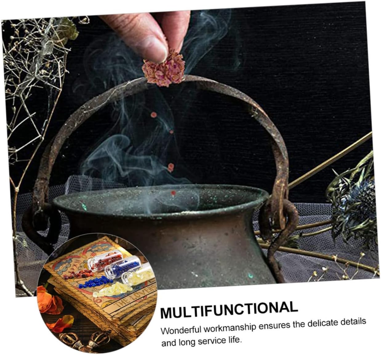 Baluue Handmade Witchcraft Candles Chakra Candles Witch Crystals Safe for Altar Rituals Craft Supplies