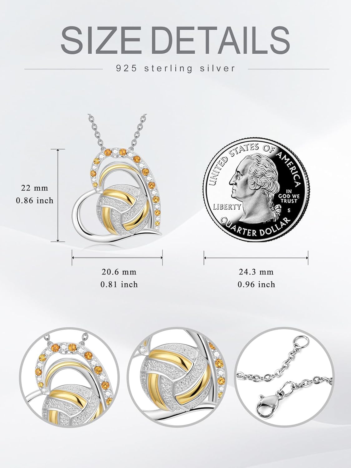 Midari Football/Softball/Volleyball/Soccer Necklace 925 Sterling Sliver Sport Necklaces for Women Sport Jewelry Gifts for Daughter Women Sports Fans