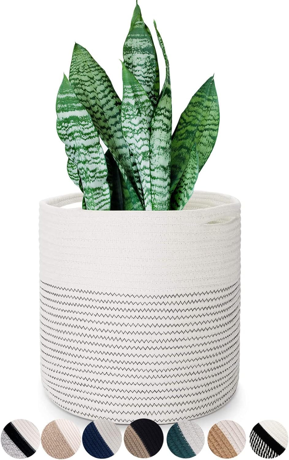 SOFT ROOTS Woven Cotton Rope Plant Basket for 11 inch Flower Pot Floor Indoor Planters,Decorative Small Basket for Plants Storage Organizer Modern Home Decor (12" x 12" (White) (B0DH3TGK28) Amazon Price History, Amazon Price Tracker