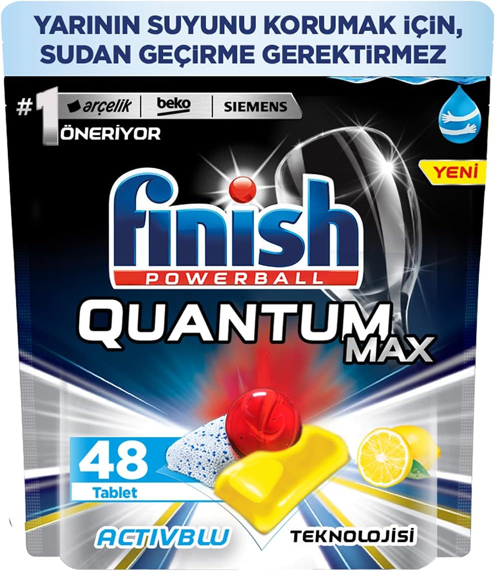 Quantum Max Lemon Dishwasher Detergent Tablets (48 Pieces)