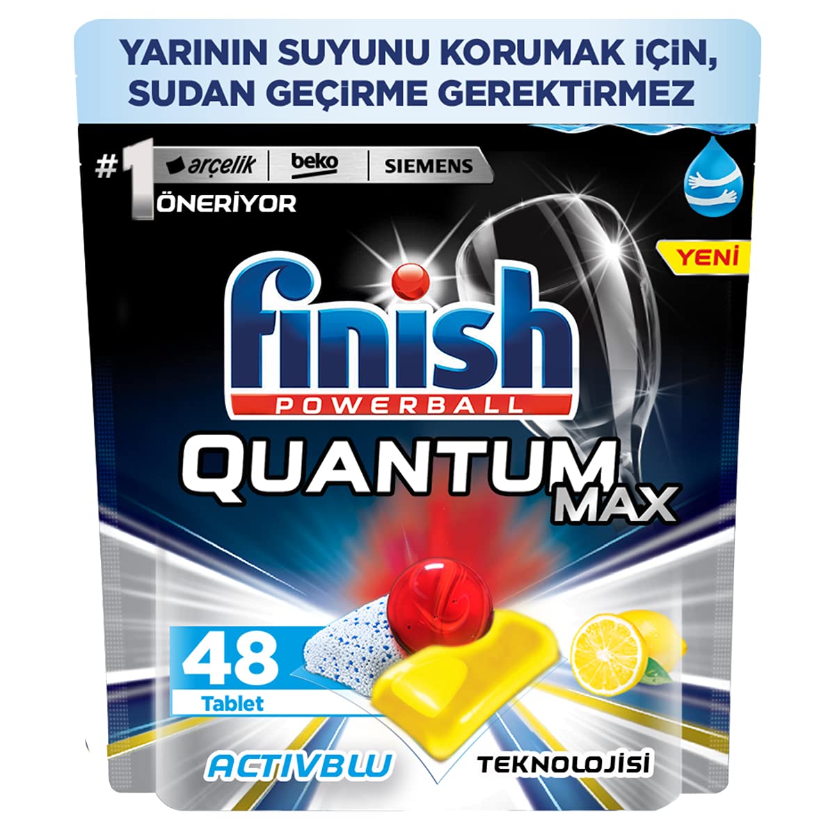 FinishQuantum Max Lemon Dishwasher Detergent Tablets (48 Pieces)