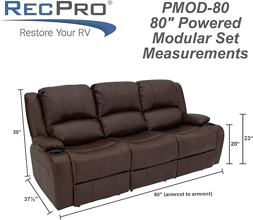 Miniatura 227 de RecPro Charles - Sofá reclinable doble de pared de 58 pulgadas, para autocaravana, con tela mejorada (color plomizo)