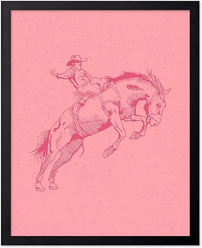 Miniatura 96 de Poster Master Póster de Rodeo marrón – Estampado retro de vaquero sobre caballo – Arte de vaquero – Arte occidental – Arte del salvaje oeste –