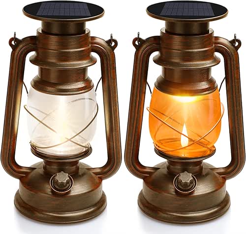 Lanterne Solaire Extérieure, 2 Pièces Lampe Tempete Solaire, Lanterne Solaire