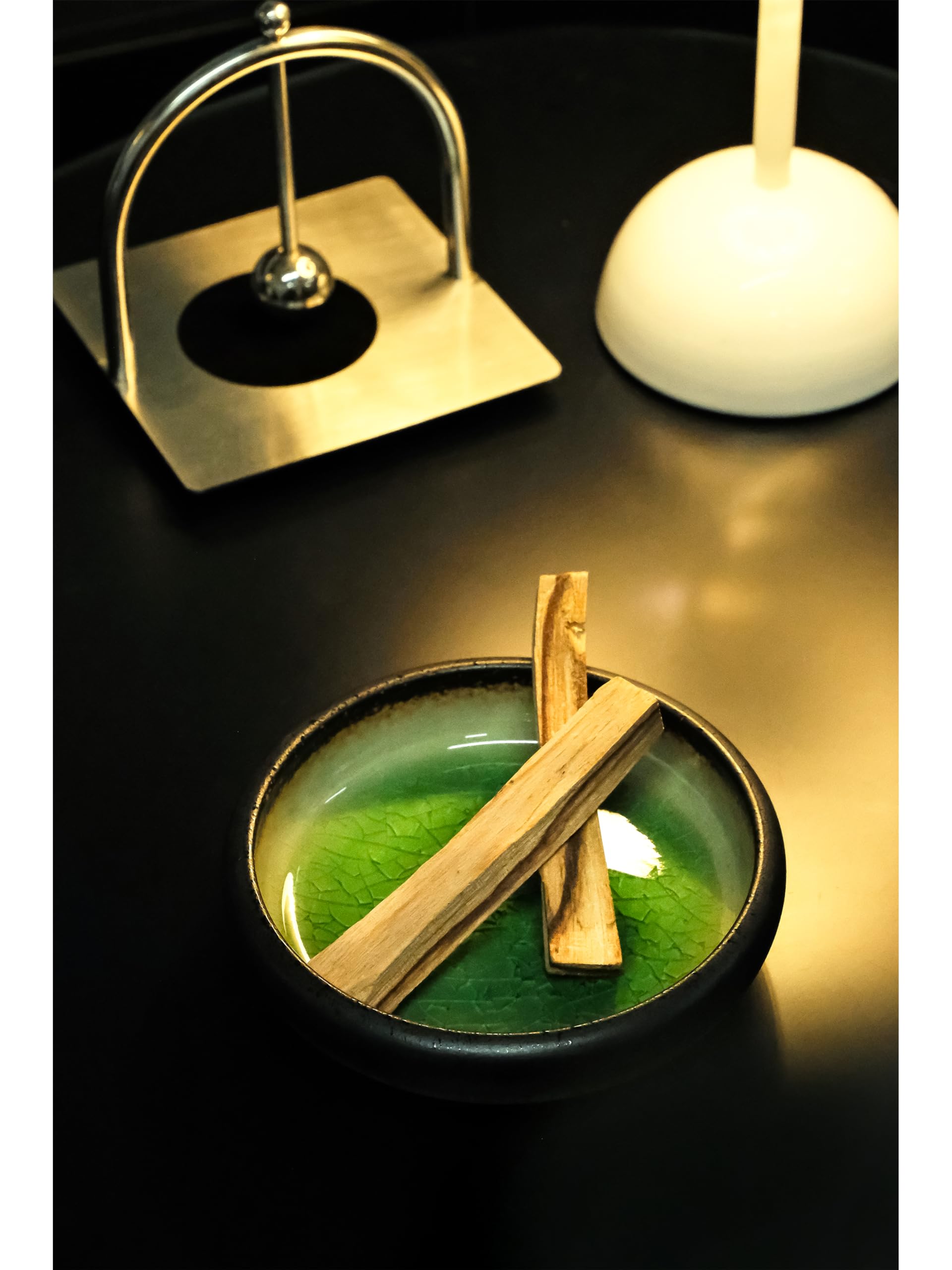 BEYLAB Japanese Ice cracks incense holder ceramics, 3 in 1 Incense burner for Palo Santo Sage, Sticks Coil Cones, smudge bowl - Image 3