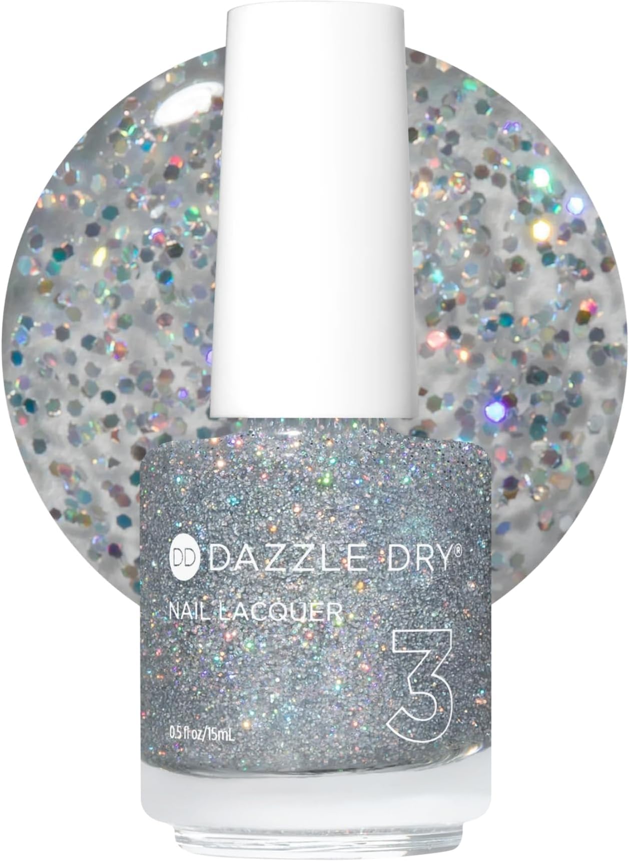 Nail Lacquer (Step 3) - Diamond - A holographic micro-glitter in a clear base. (0.5 fl oz)